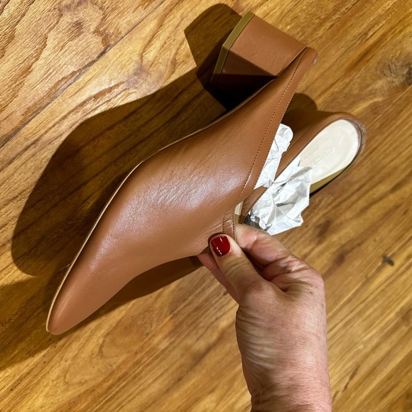 Everlane Women’s Tan Leather Day Heel Slip On Mule Minimalist Neutral - Picture 7 of 10
